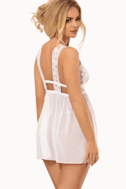 Babydoll mit Spitze weiß