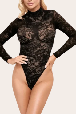 Body in schwarz aus Spitze