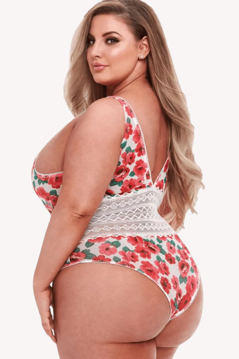 Body mit Blumenmuster Plus Size