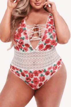 Body mit Blumenmuster Plus Size