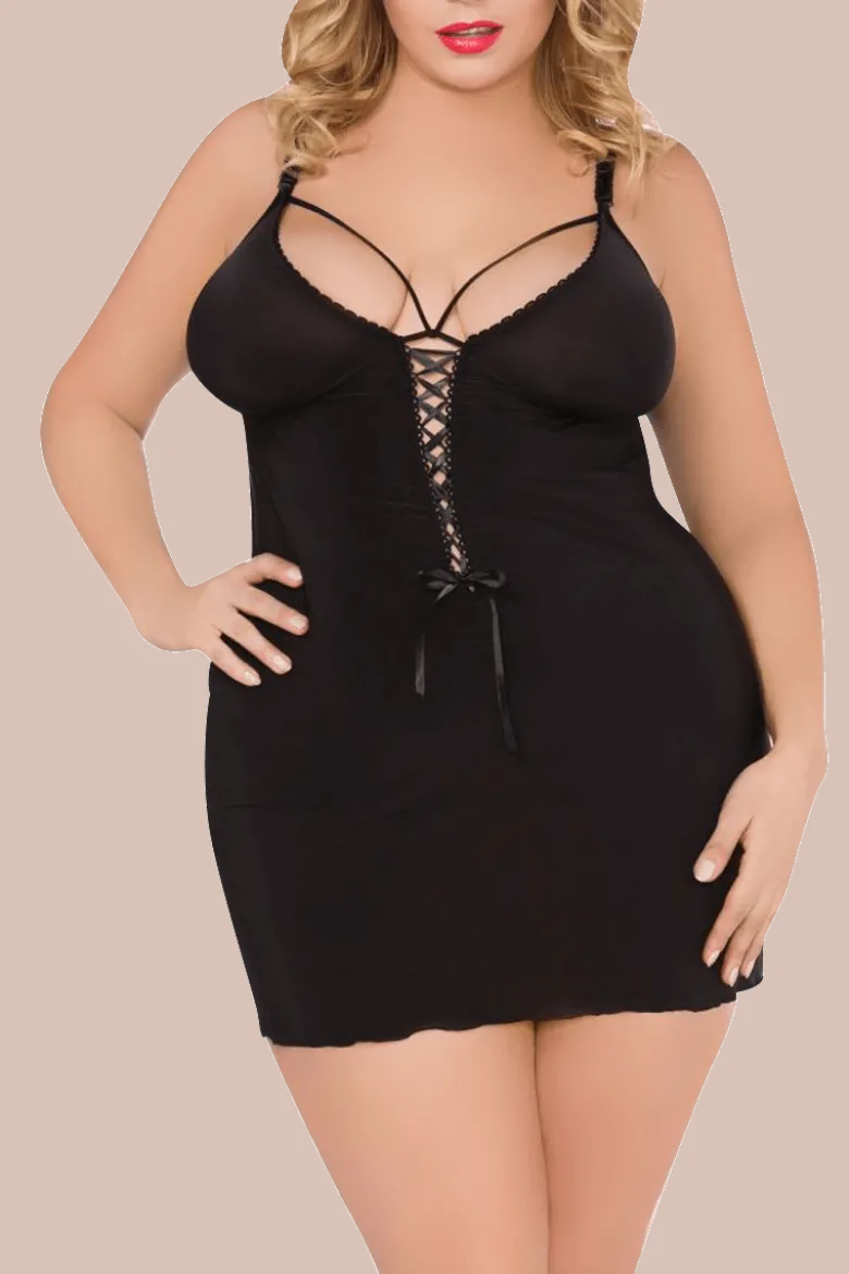 Chemise mit Schnürung Plus Size