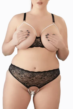 Dessous Set mit Perlenketten Plus Size
