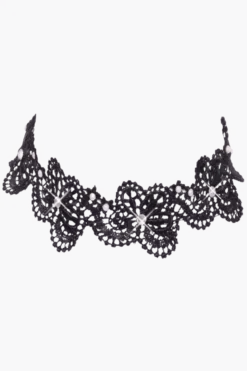 Halsband mit Perlen und Glitzersteinen