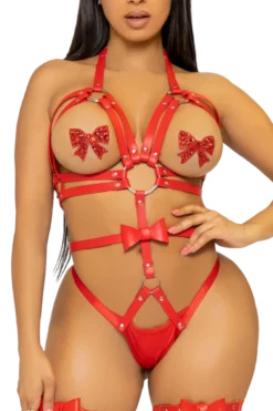 Harness-Body mit Nieten in rot