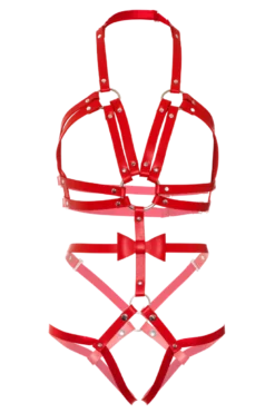 Harness-Body mit Nieten in rot