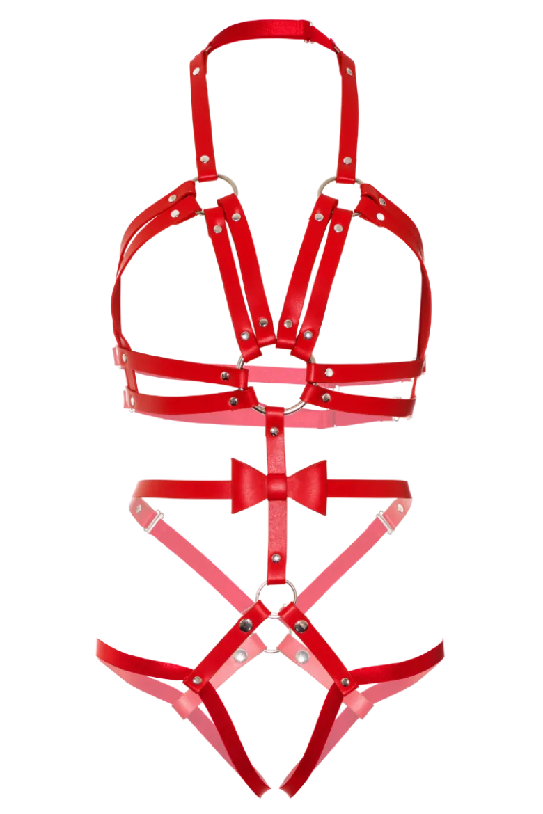 Harness-Body mit Nieten in rot