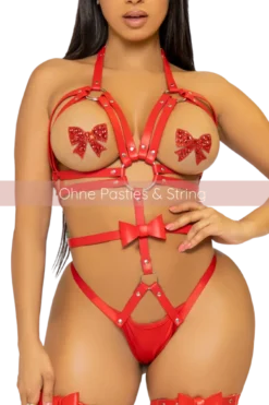 Harness-Body mit Nieten in rot