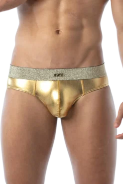 Herren Slip gold Glitzer