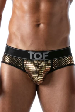 Herren Slip schwarz gold