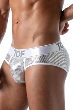 Herren Slip weiß silber