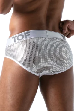 Herren Slip weiß silber