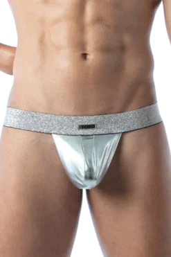Herren Stringless Tanga silber