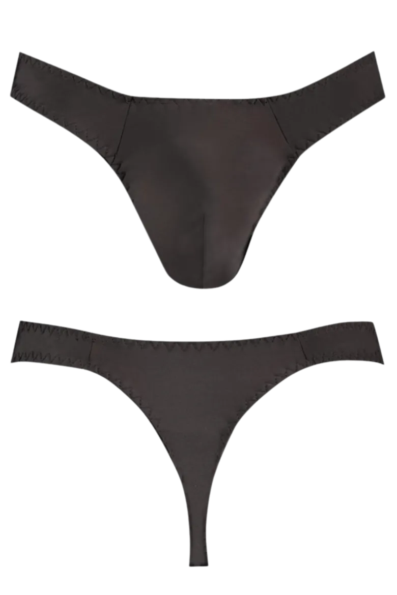 Herren String schwarz
