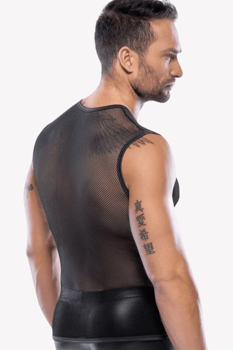 Herren Tanktop aus grobem Netzstoff