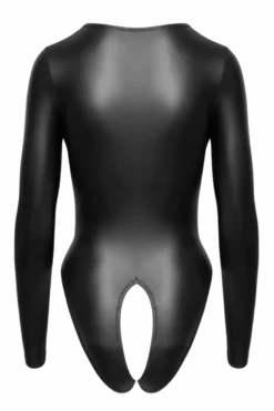 Langarm Wetlookbody ouvert