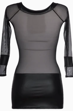 Minikleid aus Wetlook und Tüll
