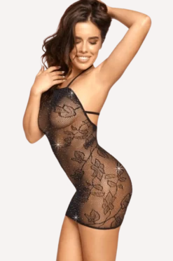 Mini-Netzkleid mit Ranken