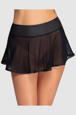 Minirock transparent schwarz