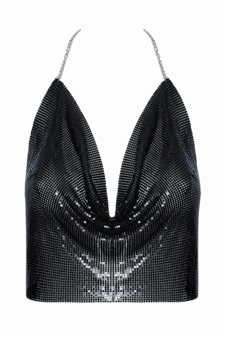 Neckholder Top schwarz