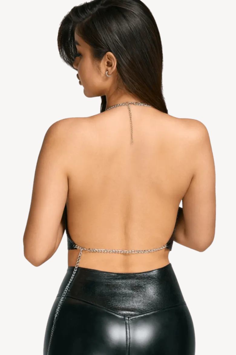 Neckholder Top schwarz