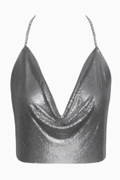 Neckholder Top silber