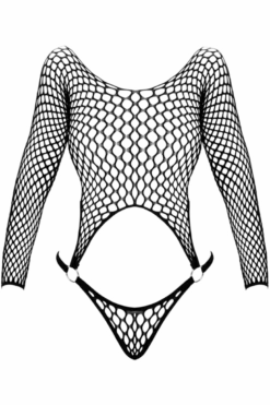 Netz-Stringbody Langarm