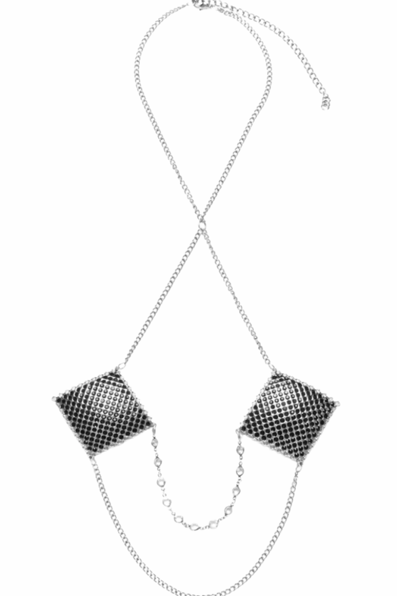 Nipple-Pasties silber Neckholder