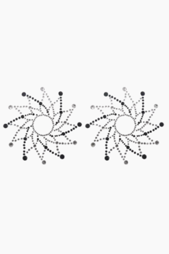 Nipple Sticker schwarz silber