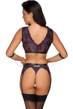 Ouvert Bondage-Set schwarz lila