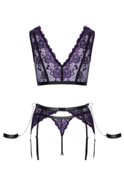 Ouvert Bondage-Set schwarz lila