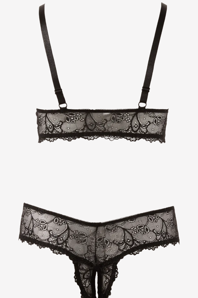 Ouvert Dessous Set schwarz Plus Size