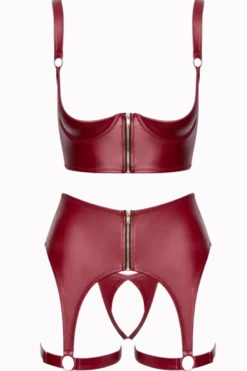 Ouvert Mattlook-Set in Bordeauxrot