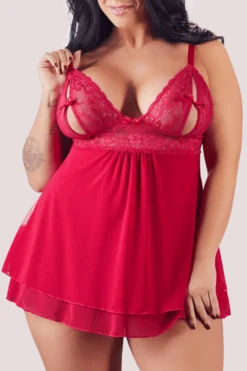 Rotes Babydoll Plus Size
