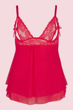 Rotes Babydoll Plus Size