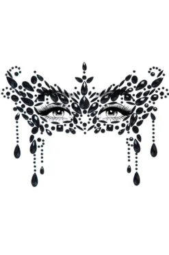 Schmucksticker Gesicht Maskerade schwarz