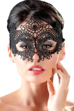 schwarze Augenmaske gestickt