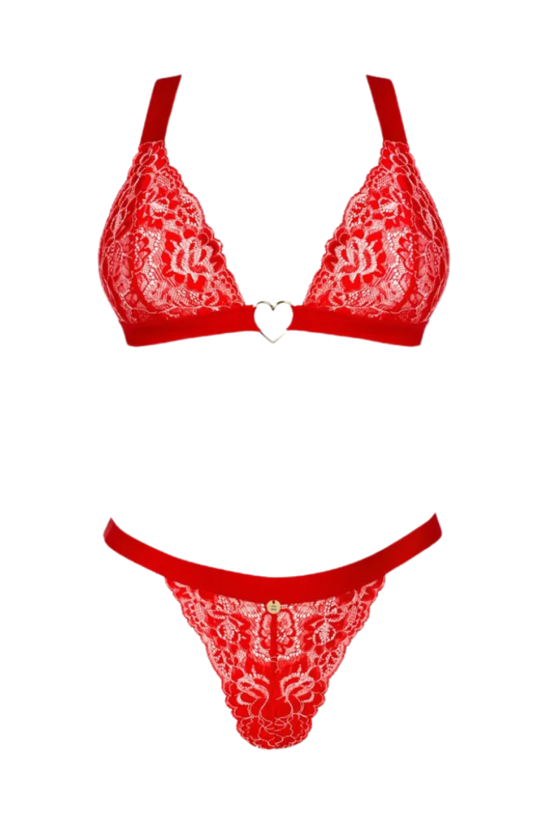 Spitzen-Dessous-Set rot