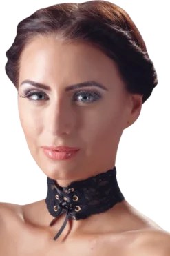 Spitzenhalsband mit Schnürung