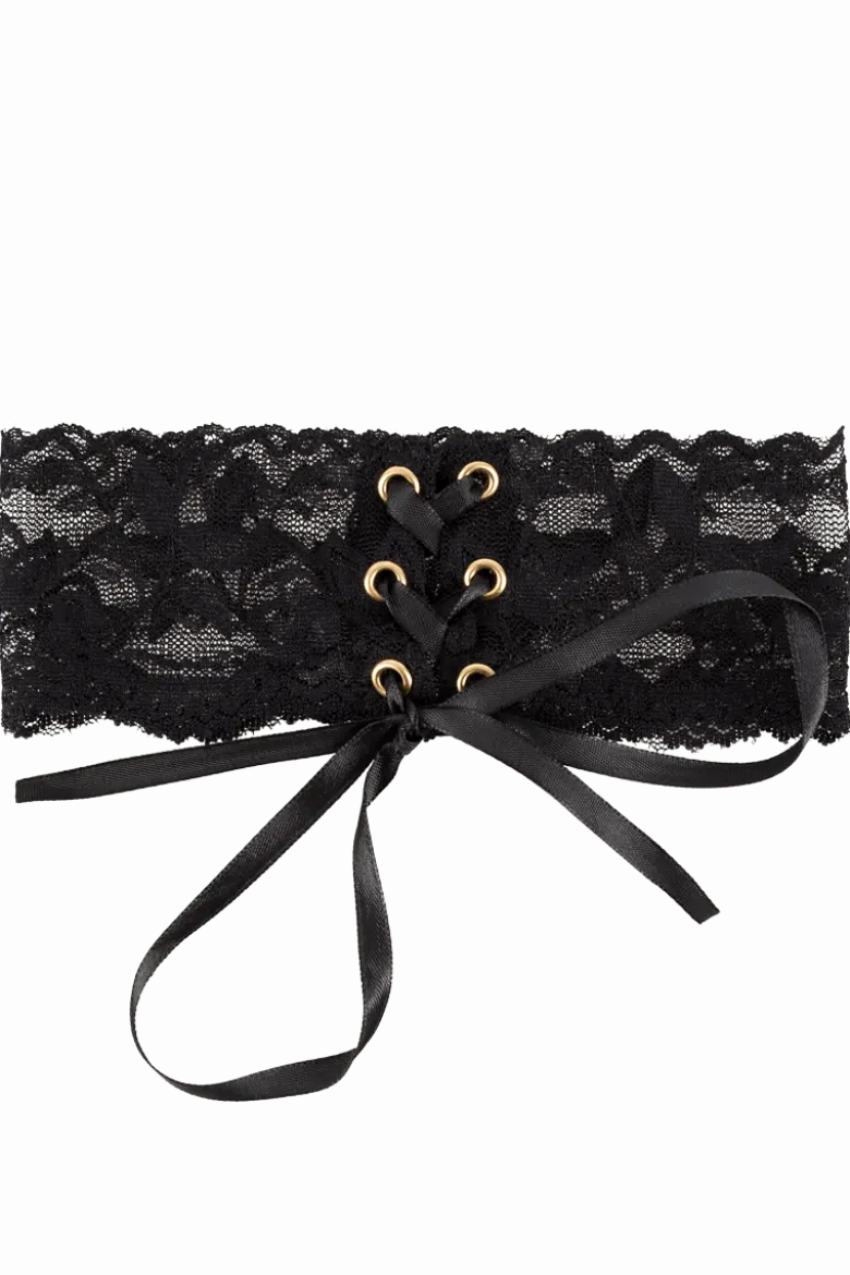 Spitzenhalsband mit Schnürung