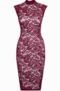 Spitzenkleid Bordeauxrot