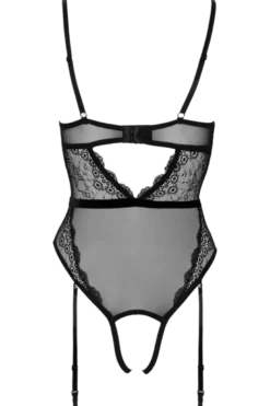 Strapsbody ouvert schwarz