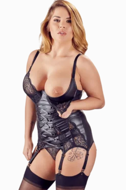 Strapshemd Spitze Wetlook Plus Size
