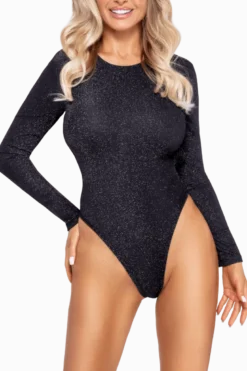 Stringbody schwarz Glitzer
