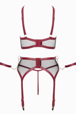 3tlg. Bondage Dessous-Set