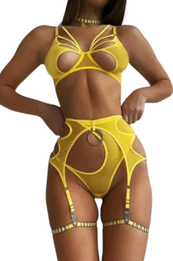 5tlg. Dessous Set in gelb