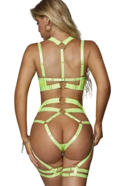 4tlg. Dessous Set in neongelb
