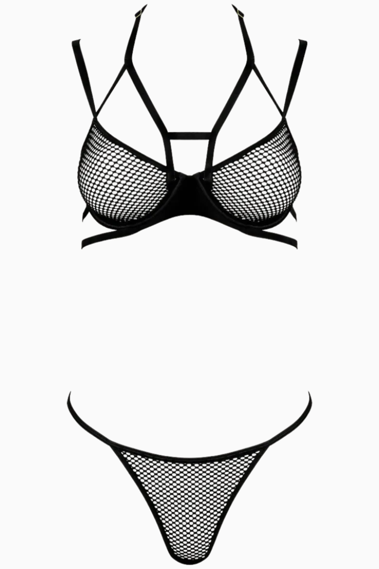 2tlg. Dessous-Set in Netzoptik