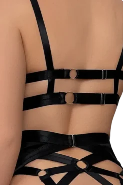 4tlg. Dessous Set ouvert - schwarz