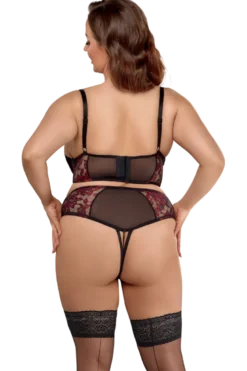 2tlg. Dessous Set Plus Size rot schwarz