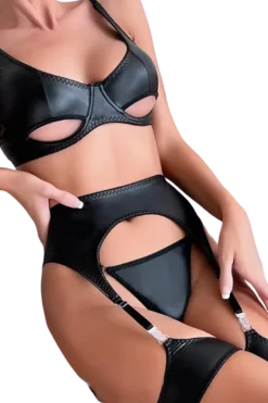 4tlg. Dessous Set Wetlook